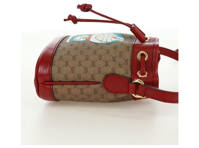GUCCI GUCCI �~ Borsa Micro GG Supreme Doraemon PVC Beige Oro 647801 Auth 173166SAM D'oro - vista 5