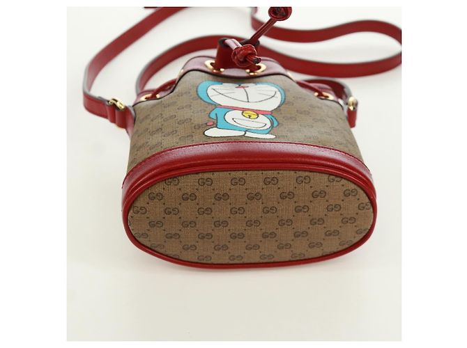 GUCCI GUCCI �~ Borsa Micro GG Supreme Doraemon PVC Beige Oro 647801 Auth 173166SAM D'oro - vista 6