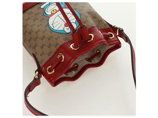 GUCCI GUCCI �~ Borsa Micro GG Supreme Doraemon PVC Beige Oro 647801 Auth 173166SAM D'oro - vista 7