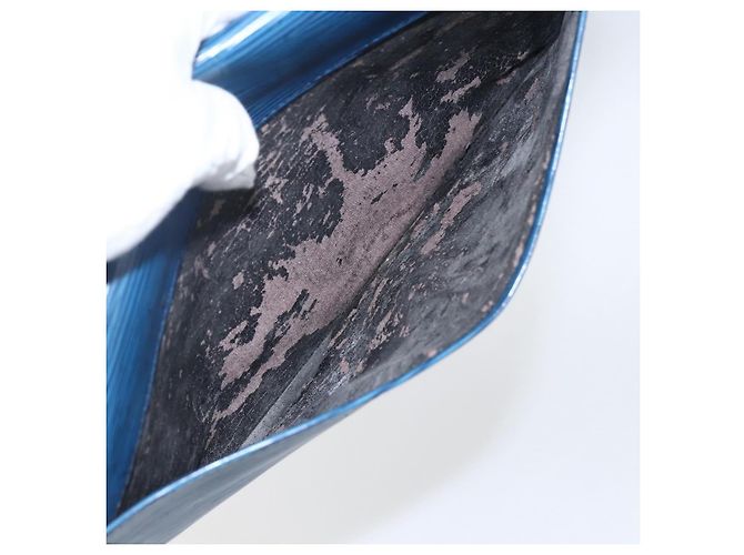 LOUIS VUITTON Clutch Epi Montaigne 27 Blu M52655 LV Auth ep13321 - vista 11