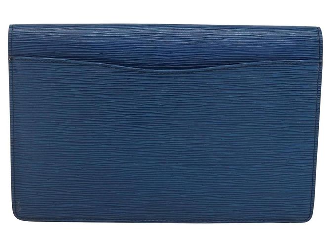 LOUIS VUITTON Clutch Epi Montaigne 27 Blu M52655 LV Auth ep13321 - vista 2