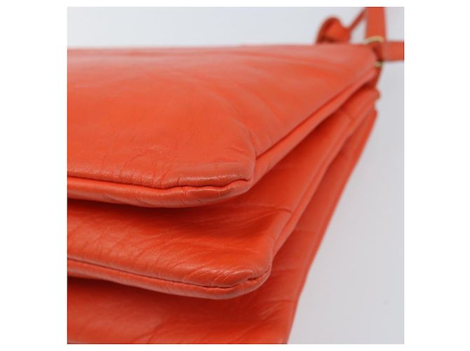 Céline Borsa a Spalla CELINE in Pelle Arancione Dorato Auth bs32999 D'oro - vista 16