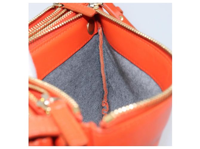 Céline Borsa a Spalla CELINE in Pelle Arancione Dorato Auth bs32999 D'oro - vista 20