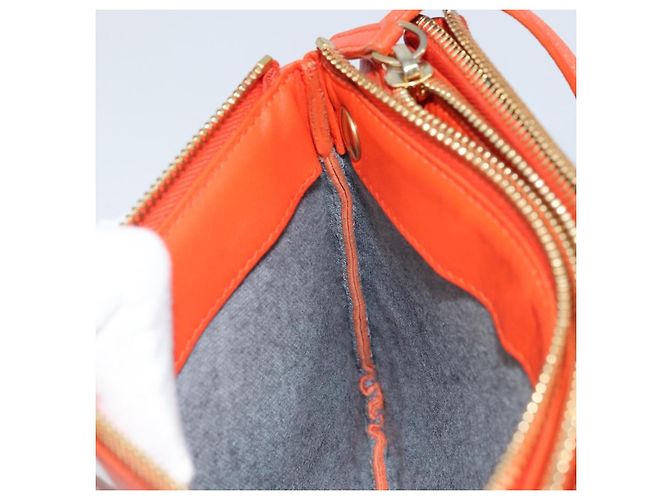 Céline Borsa a Spalla CELINE in Pelle Arancione Dorato Auth bs32999 D'oro - vista 21