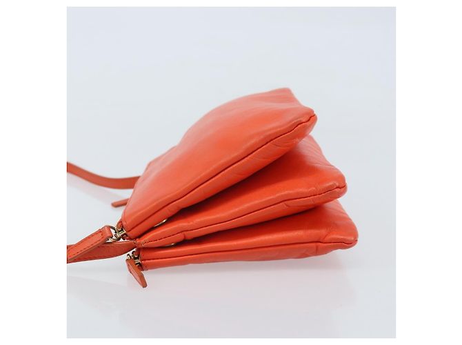 Céline Borsa a Spalla CELINE in Pelle Arancione Dorato Auth bs32999 D'oro - vista 4