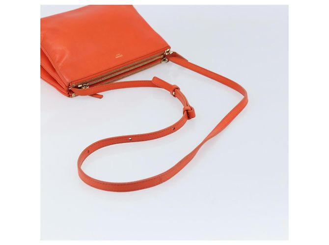 Céline Borsa a Spalla CELINE in Pelle Arancione Dorato Auth bs32999 D'oro - vista 7