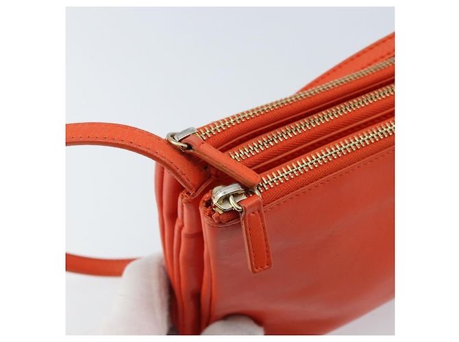 Céline Borsa a Spalla CELINE in Pelle Arancione Dorato Auth bs32999 D'oro - vista 9
