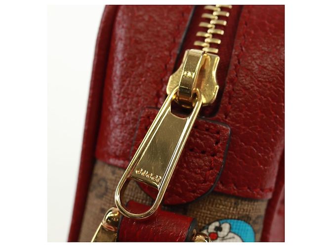 Borsa a Spalla GUCCI Micro GG Supreme Doraemon PVC Beige Oro 647784 Auth 161334SM D'oro - vista 20