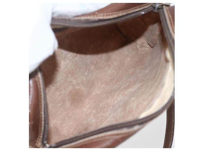 Gucci Borsa GG Supreme Web Sherry Line in PVC Beige Oro 001 56 6655 Auth 173550 D'oro - vista 10