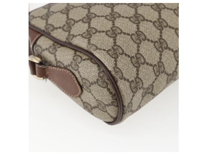 Gucci Borsa GG Supreme Web Sherry Line in PVC Beige Oro 001 56 6655 Auth 173550 D'oro - vista 17