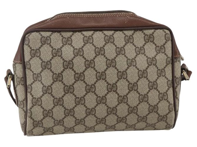 Gucci Borsa GG Supreme Web Sherry Line in PVC Beige Oro 001 56 6655 Auth 173550 D'oro - vista 2