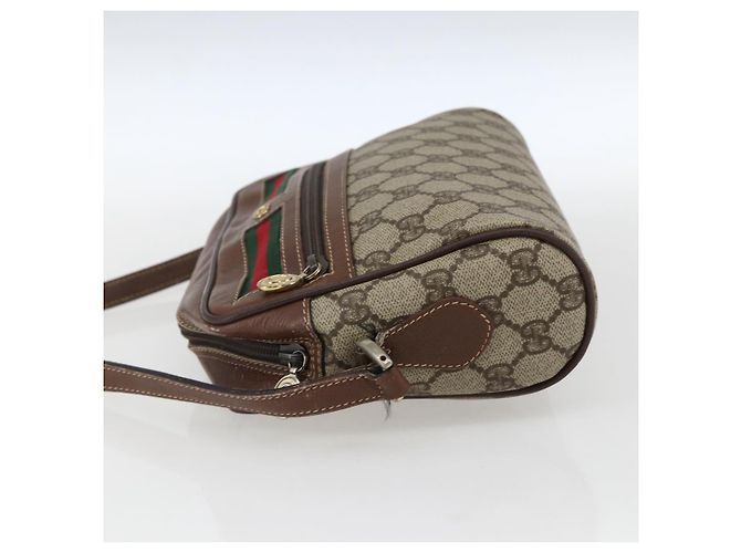 Gucci Borsa GG Supreme Web Sherry Line in PVC Beige Oro 001 56 6655 Auth 173550 D'oro - vista 3