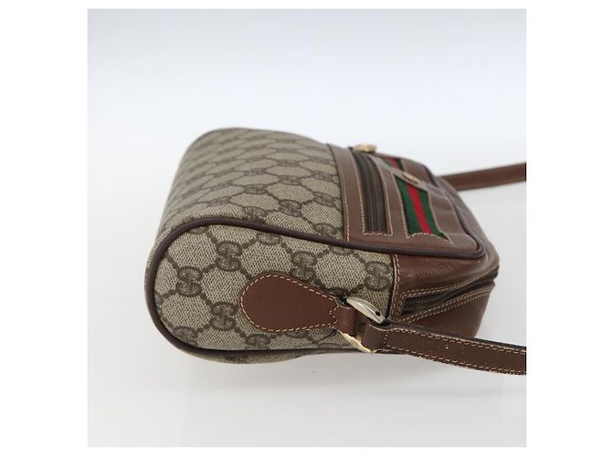 Gucci Borsa GG Supreme Web Sherry Line in PVC Beige Oro 001 56 6655 Auth 173550 D'oro - vista 4