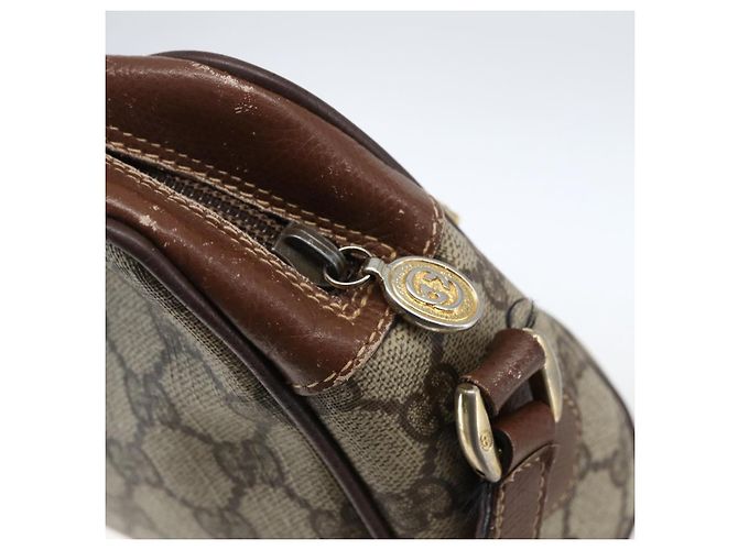 Gucci Borsa GG Supreme Web Sherry Line in PVC Beige Oro 001 56 6655 Auth 173550 D'oro - vista 9