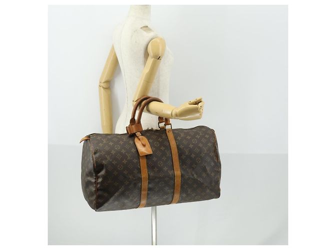 LOUIS VUITTON Borsa Boston Monogram Keepall 50 M41426 LV Auth 170744 Monogramma - vista 22