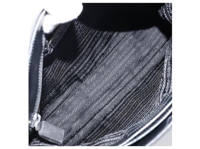 Borsa a Spalla PRADA Nylon Nero Argento Autentica ep13436 - vista 10