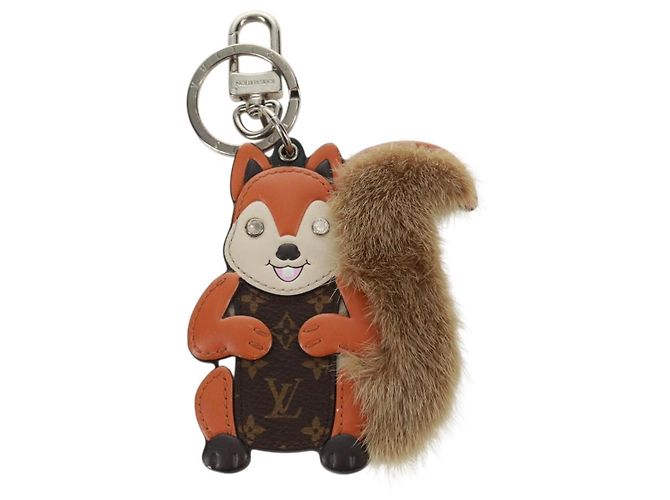 LOUIS VUITTON Monogram Schlüsselanhänger Eichhörnchen Charm Braun M00345 LV Auth 161327M Monogramm - Ansicht 2