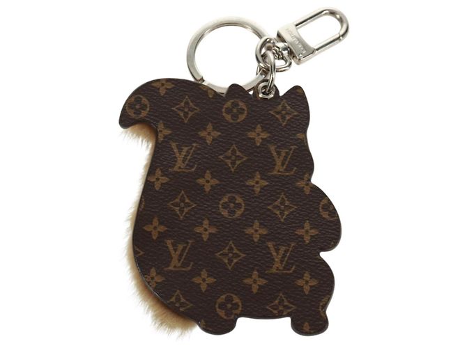LOUIS VUITTON Monogram Schlüsselanhänger Eichhörnchen Charm Braun M00345 LV Auth 161327M Monogramm - Ansicht 8