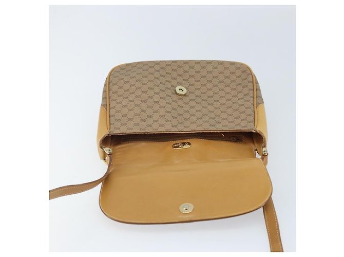 Bolsa de Ombro GUCCI Micro GG Supreme Web Sherry Line PVC Bege Ouro Auth BA10628 Dourado - vista 10