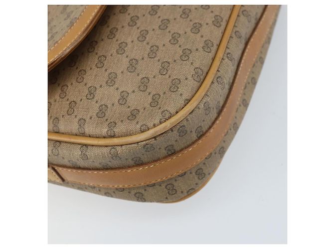 Bolsa de Ombro GUCCI Micro GG Supreme Web Sherry Line PVC Bege Ouro Auth BA10628 Dourado - vista 14