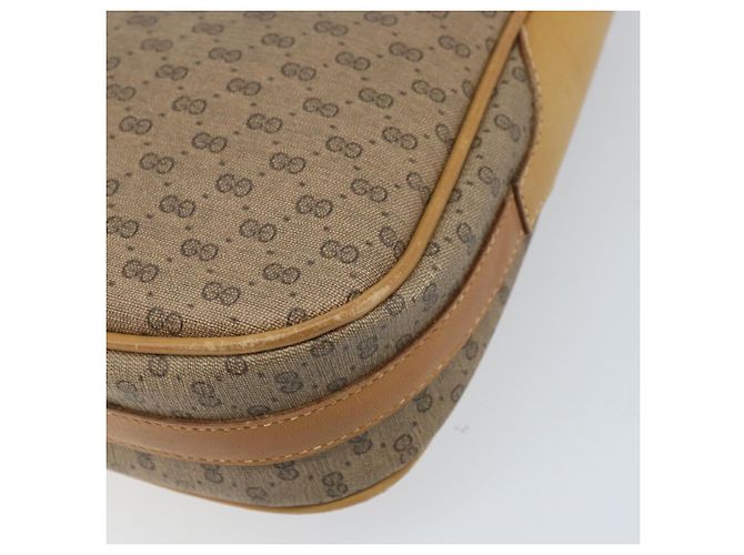 Bolsa de Ombro GUCCI Micro GG Supreme Web Sherry Line PVC Bege Ouro Auth BA10628 Dourado - vista 15
