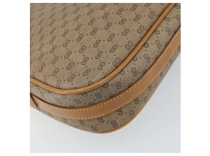 Bolsa de Ombro GUCCI Micro GG Supreme Web Sherry Line PVC Bege Ouro Auth BA10628 Dourado - vista 16