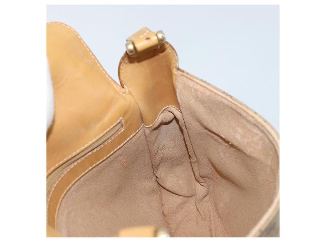 Bolsa de Ombro GUCCI Micro GG Supreme Web Sherry Line PVC Bege Ouro Auth BA10628 Dourado - vista 19