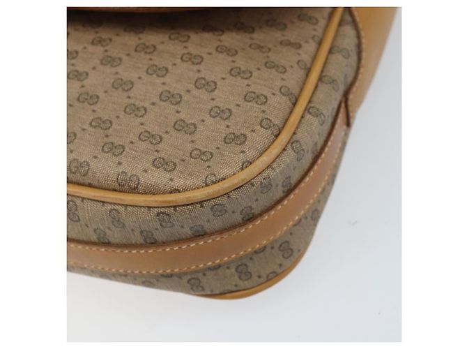 Bolsa de Ombro GUCCI Micro GG Supreme Web Sherry Line PVC Bege Ouro Auth BA10628 Dourado - vista 9