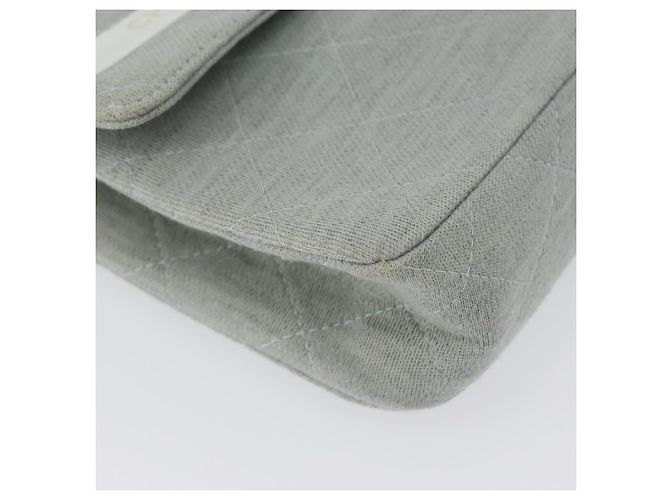 CHANEL Matelassé 26 Borsa a Spalla con Catena Jersey Grigio Argento CC Auth 170659A Marrone - vista 15
