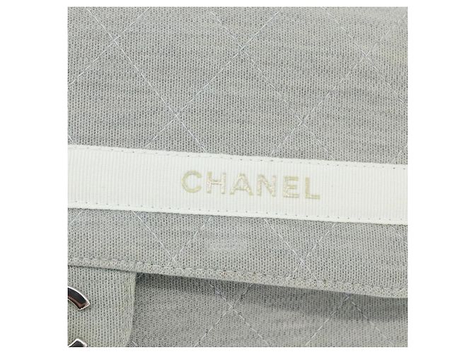 CHANEL Matelassé 26 Borsa a Spalla con Catena Jersey Grigio Argento CC Auth 170659A Marrone - vista 21