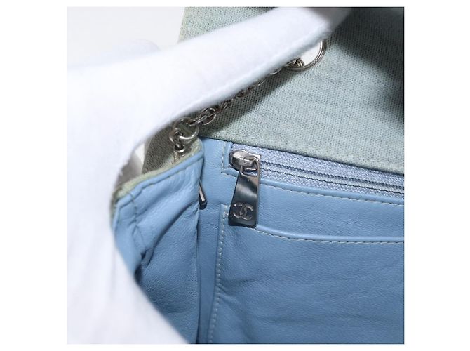 CHANEL Matelassé 26 Borsa a Spalla con Catena Jersey Grigio Argento CC Auth 170659A Marrone - vista 28