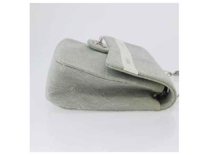 CHANEL Matelassé 26 Borsa a Spalla con Catena Jersey Grigio Argento CC Auth 170659A Marrone - vista 3