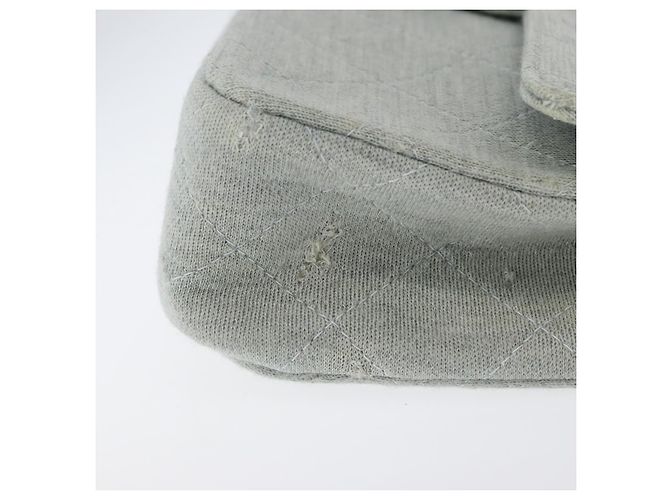 CHANEL Matelassé 26 Borsa a Spalla con Catena Jersey Grigio Argento CC Auth 170659A Marrone - vista 4