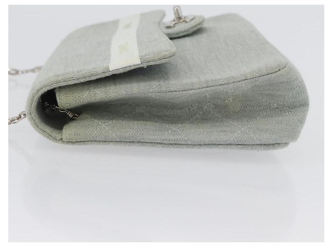 CHANEL Matelassé 26 Borsa a Spalla con Catena Jersey Grigio Argento CC Auth 170659A Marrone - vista 5