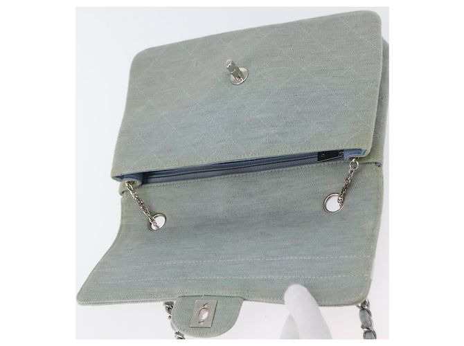 CHANEL Matelassé 26 Borsa a Spalla con Catena Jersey Grigio Argento CC Auth 170659A Marrone - vista 9