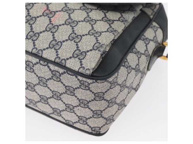Borsa a Spalla Gucci GG Supreme Sherry Line PVC Blu Navy Oro 904 02 084 Auth 170766 D'oro - vista 16