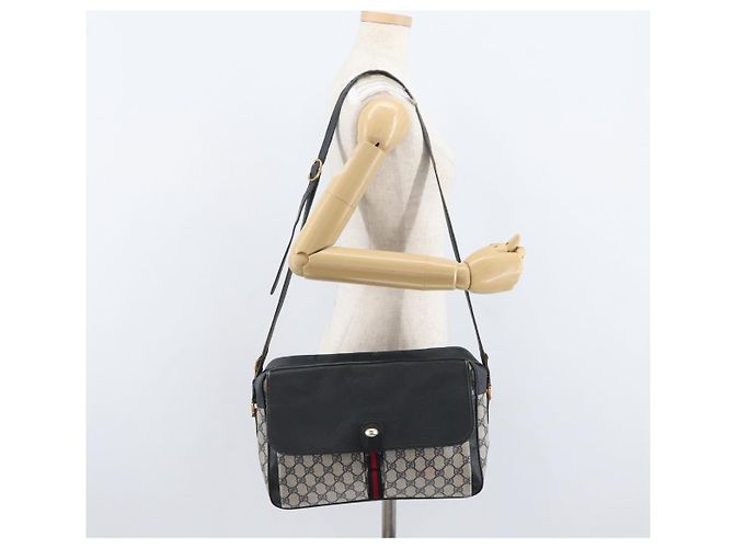 Borsa a Spalla Gucci GG Supreme Sherry Line PVC Blu Navy Oro 904 02 084 Auth 170766 D'oro - vista 27