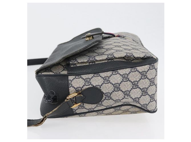 Borsa a Spalla Gucci GG Supreme Sherry Line PVC Blu Navy Oro 904 02 084 Auth 170766 D'oro - vista 5
