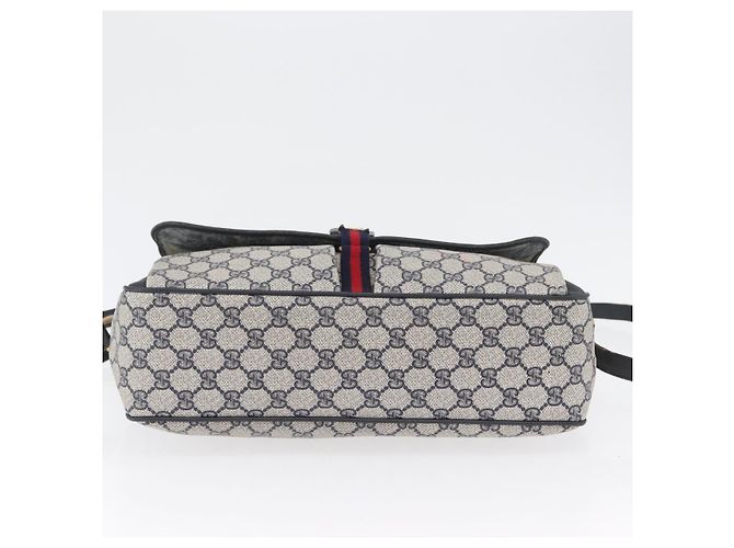 Borsa a Spalla Gucci GG Supreme Sherry Line PVC Blu Navy Oro 904 02 084 Auth 170766 D'oro - vista 6