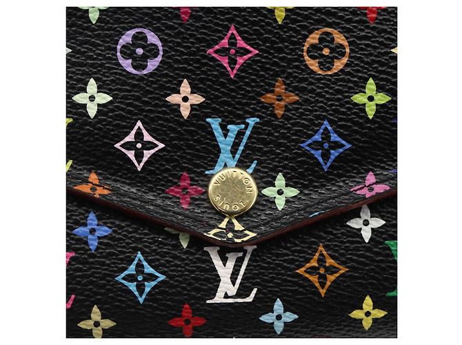 LOUIS VUITTON Multicolor Portefeiulle Sarah Wallet Black M60668 LV Auth 165955V - view 8