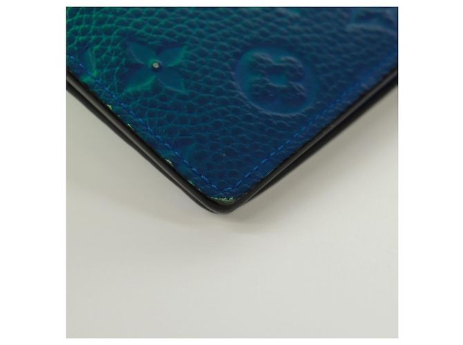 LOUIS VUITTON Taurillon Clemence Illusion Brazza Porte M81255 Auth 171844M Verde - vista 15