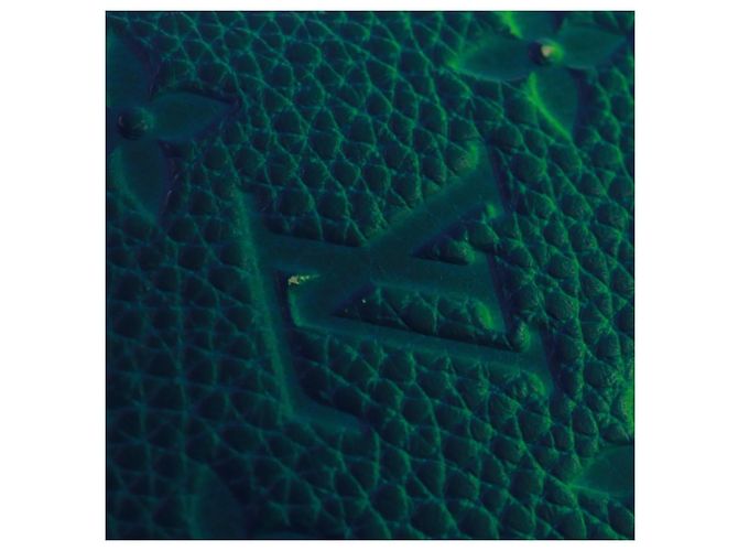 LOUIS VUITTON Taurillon Clemence Illusion Brazza Porte M81255 Auth 171844M Verde - vista 8