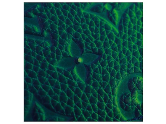 LOUIS VUITTON Taurillon Clemence Illusion Brazza Porte M81255 Auth 171844M Verde - vista 9