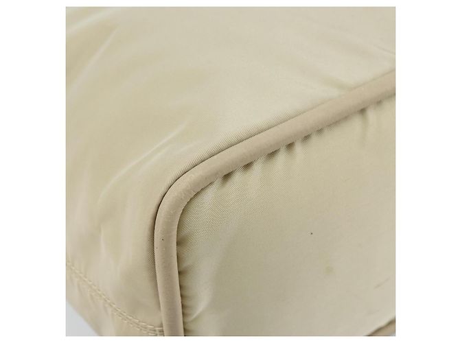 Céline Borsa a Mano CELINE Nylon Beige Oro Auth ka2474 D'oro - vista 14