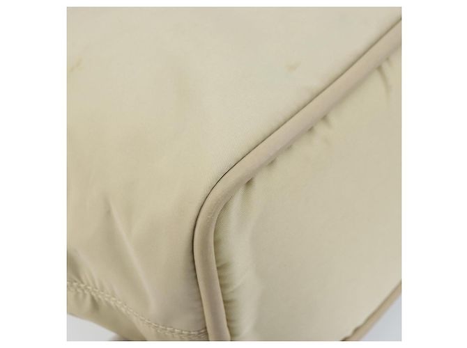 Céline Borsa a Mano CELINE Nylon Beige Oro Auth ka2474 D'oro - vista 16