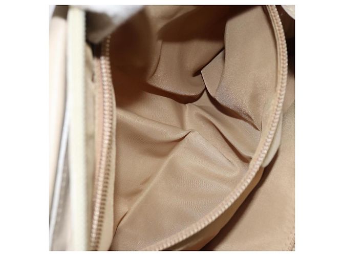 Céline Borsa a Mano CELINE Nylon Beige Oro Auth ka2474 D'oro - vista 22