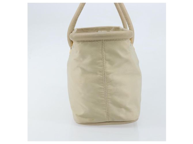 Céline Borsa a Mano CELINE Nylon Beige Oro Auth ka2474 D'oro - vista 3