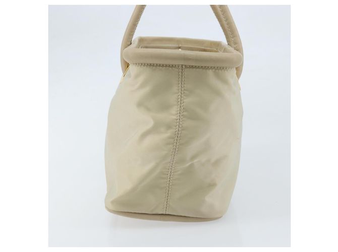 Céline Borsa a Mano CELINE Nylon Beige Oro Auth ka2474 D'oro - vista 4