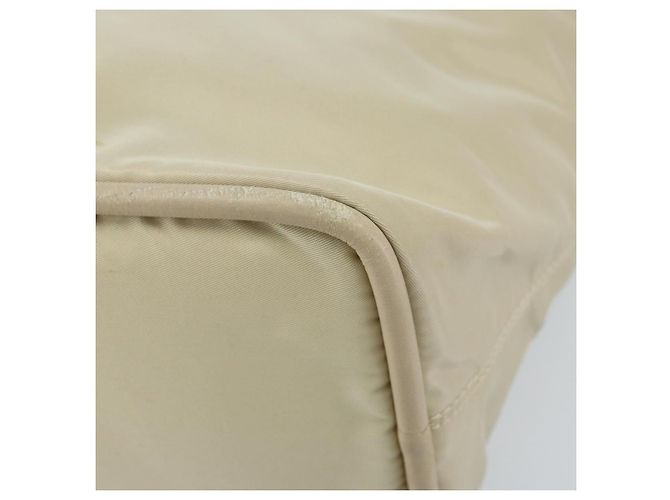 Céline Borsa a Mano CELINE Nylon Beige Oro Auth ka2474 D'oro - vista 9