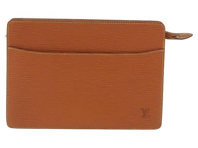 LOUIS VUITTON Pochette Uomo Epi Borsa Marrone Zipangu Oro M52528 LV Auth LNZ226 - vista 13
